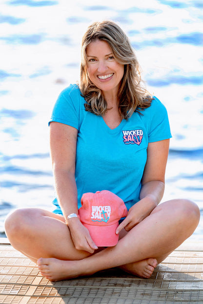 Wicked Salty Anchor V-Neck Tee